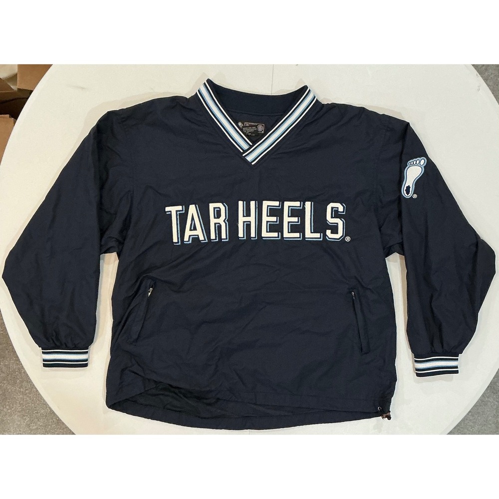 VTG Y2K North Carolina Tar Heels‎ Windbreaker Mens XL Navy Blue Pullover UNC